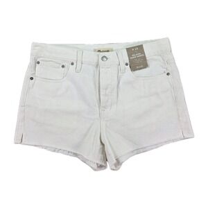 New Madewell Relaxed Denim Shorts Womens 28 White High Rise